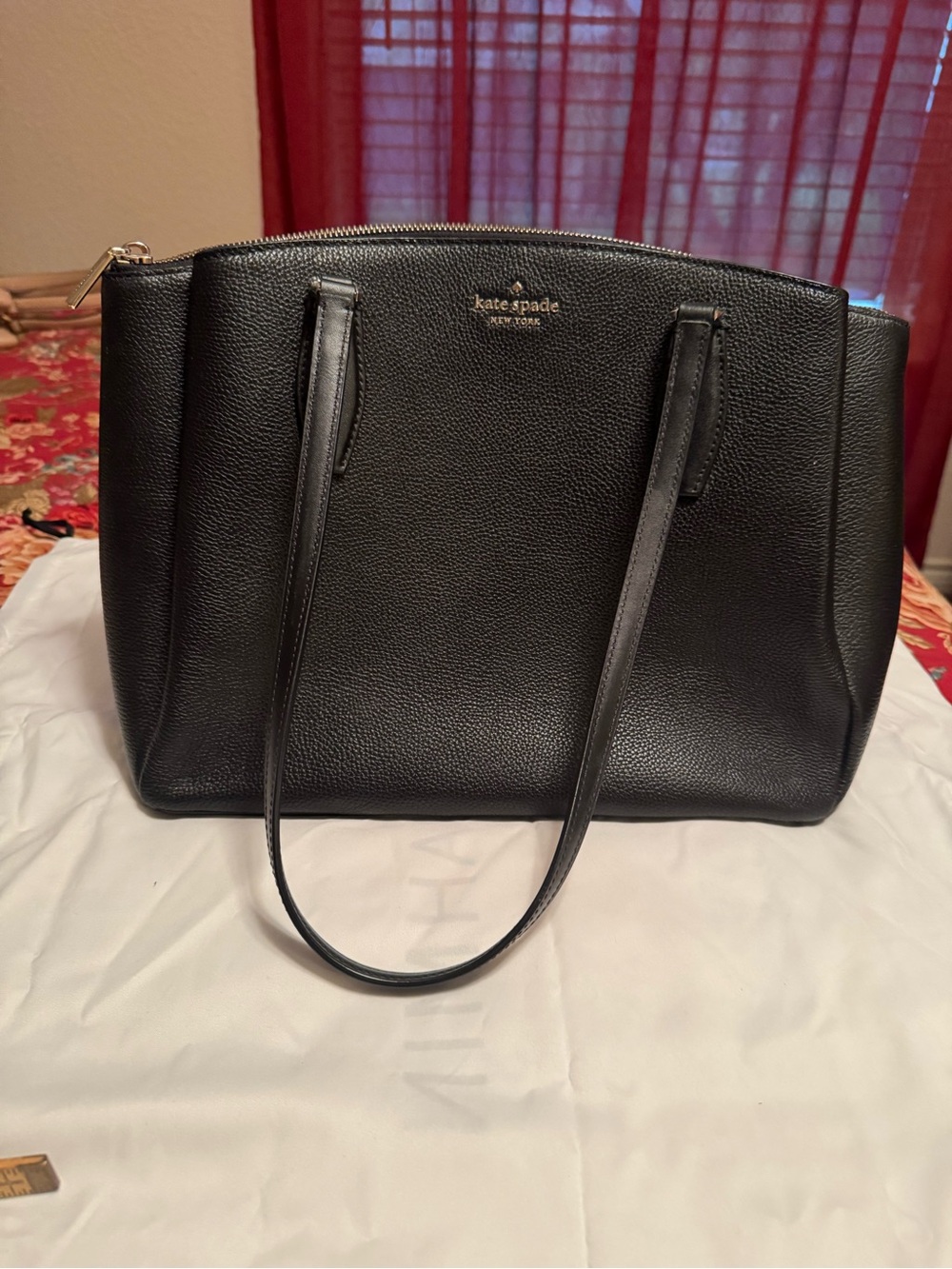 kate spade Black Pebbled Leather Tote